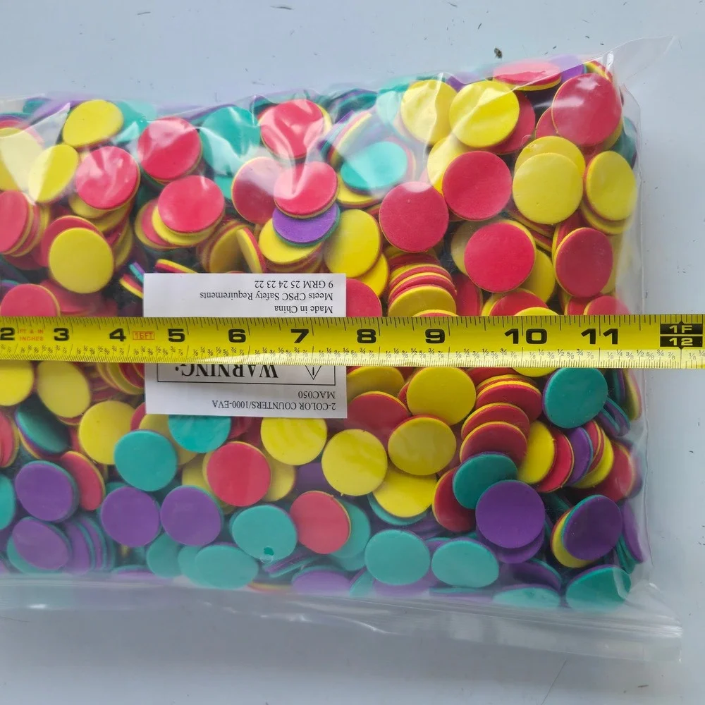 1000 EVA 2-Color Counters MAC050 Foam Math Manipulatives Educational Tokens Bulk
